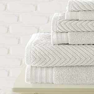 go to casablanca jaquard towel herringbone collection white